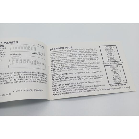 Vintage Booklet Hamilton Beach Blenders with Recipes Manual - Picture 2 of 5